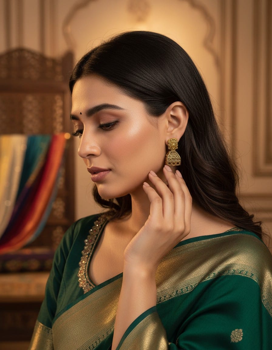 Golden jhumka for Girls