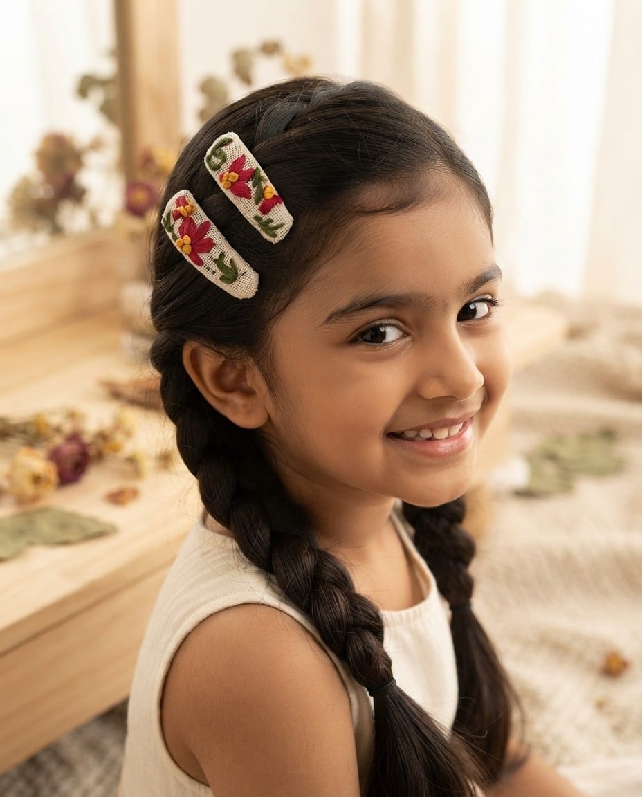 Embroidered design clips