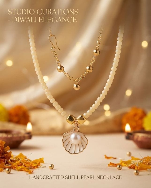 Shell pearl necklace